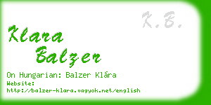 klara balzer business card